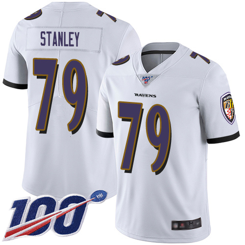 Baltimore Ravens Limited White Men Ronnie Stanley Road Jersey NFL Football #79 100th Season Vapor Untouchable